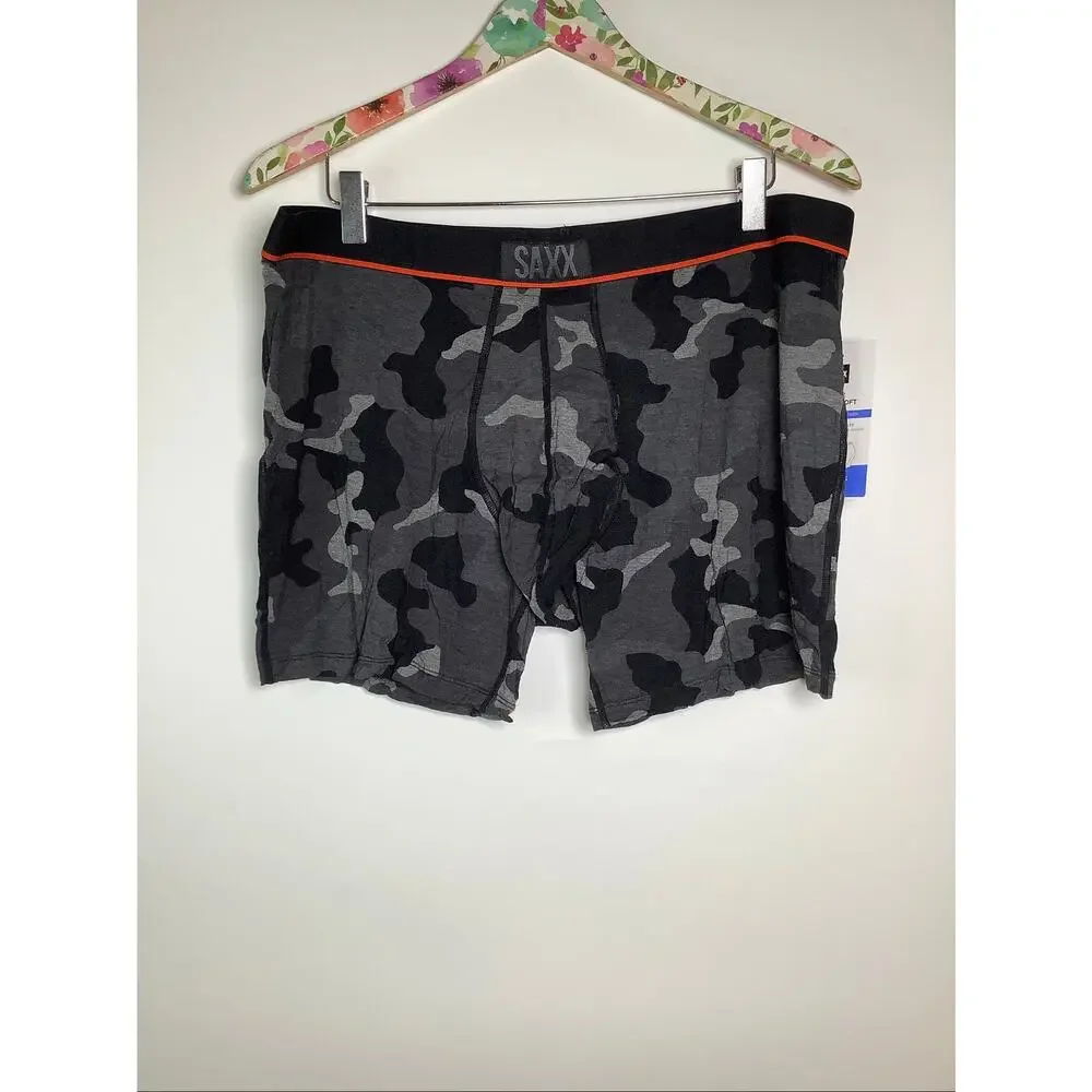 Saxx Men's XXL Gray Camo Vibe Xtra Soft Comfort Everyday Boxer Brief C15-1
